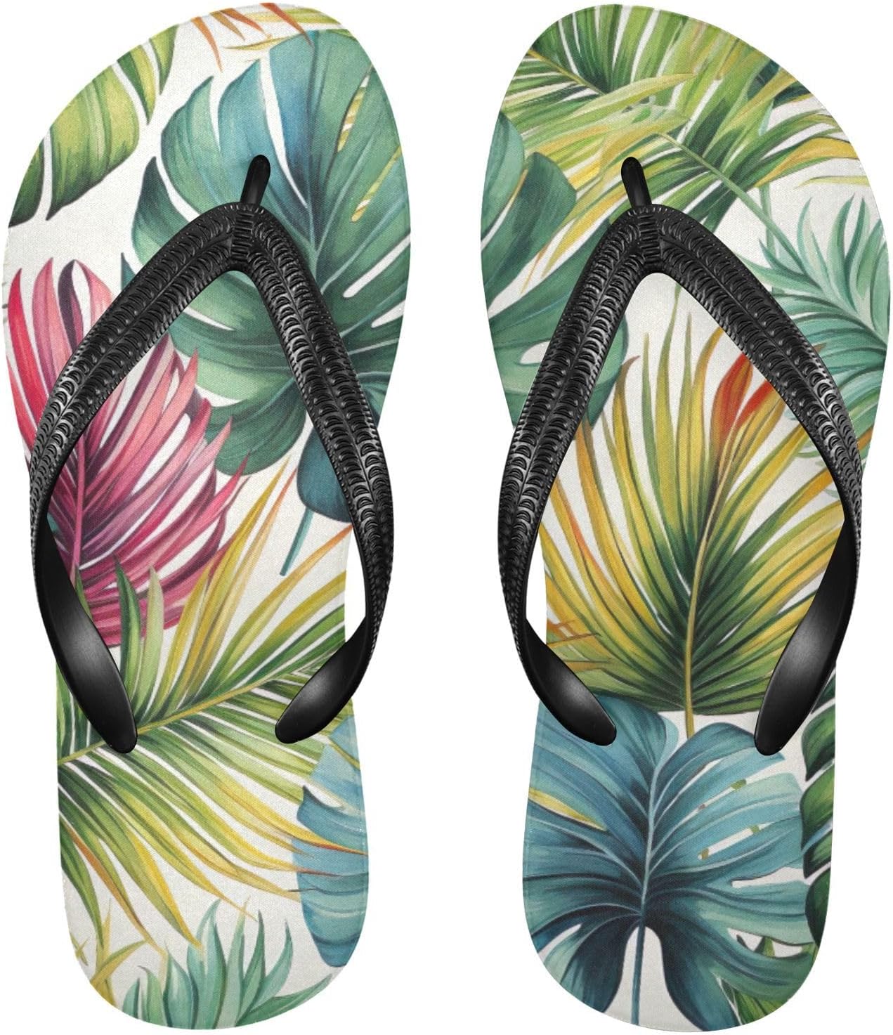 

Женские и мужские летние пляжные шлепанцы Palm Leaf с тропическим дизайном, для душа Kfbe