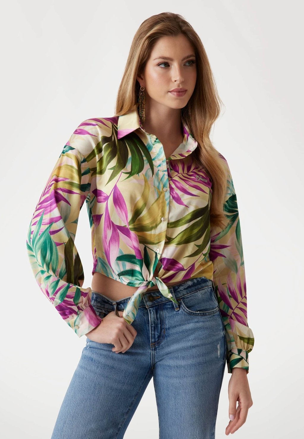 

Блуза CROPPED Guess, мультиколор