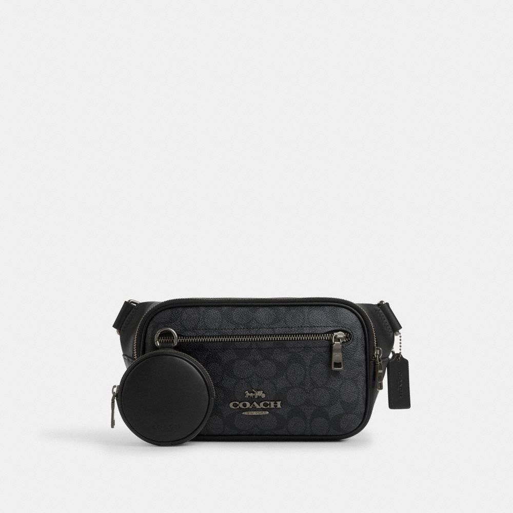 

Поясная сумка Coach Elias Belt Bag, серый/угольный/черный