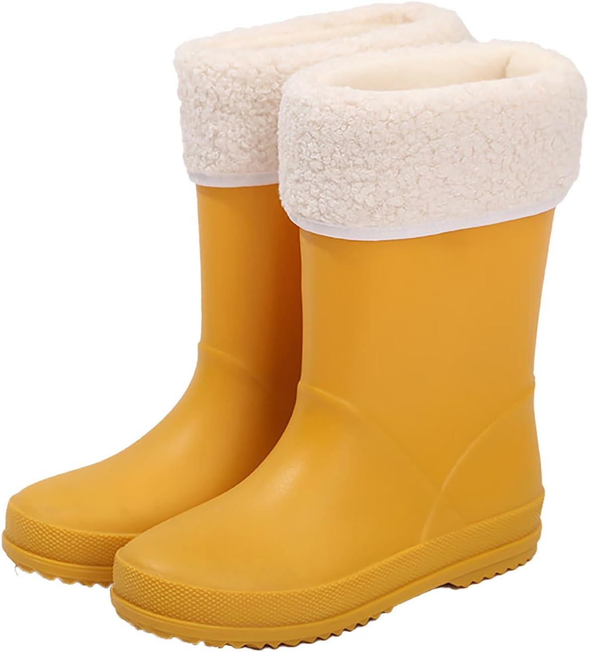 

Детские зимние ботинки для девочек, с искусственным мехом, утепленные, на щиколотку, теплые, противоскользящие, для улицы, милые туфли для малышей, обувь для прогулок JEUROT, Yellow