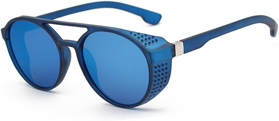 

Ретро круглые полые солнцезащитные очки в стиле стимпанк для мужчин, классические очки с двумя дужками, солнцезащитные очки с защитой от УФ-излучения TKKTLLT, Blue-blue