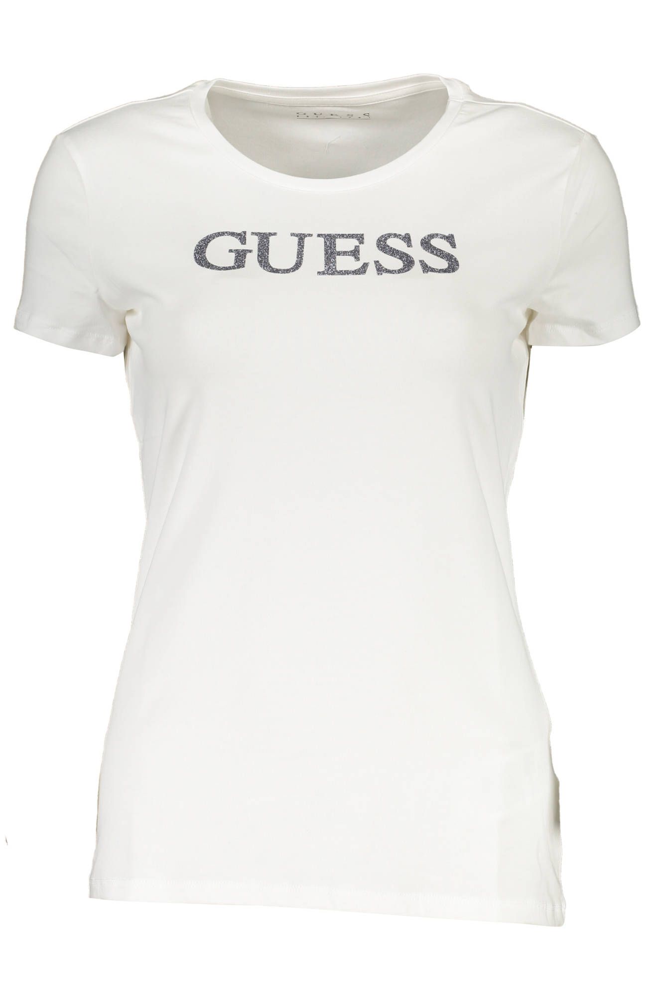

Белая хлопковая женская футболка Guess Shoes