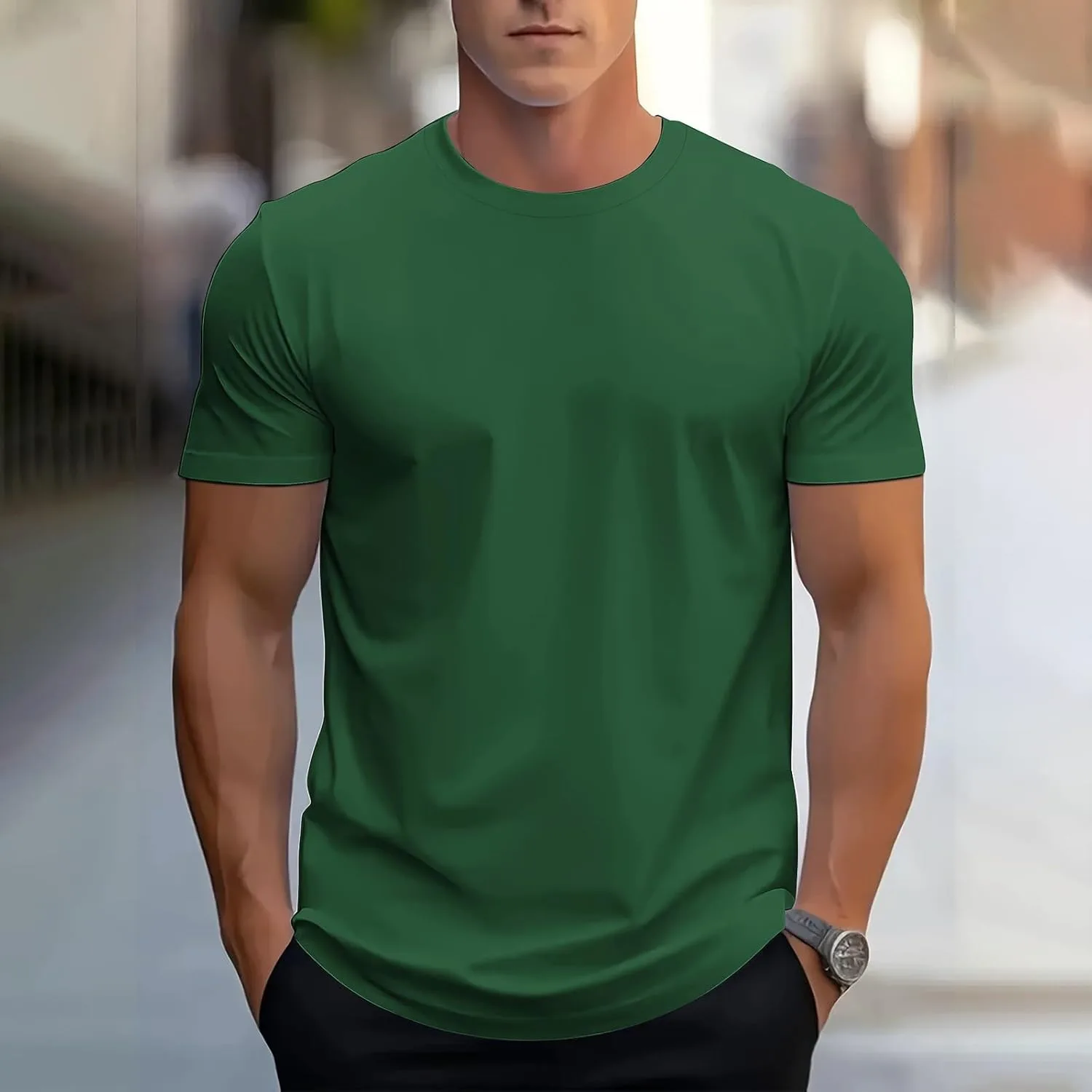 Мужская майка Muscle с коротким рукавом и мягкой эластичной тканью — фото 4
