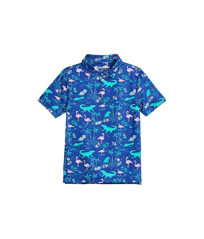 Поло Chubbies Kids The Swamp And Circumstance Performance Polo, Bright Blue/Pattern Base