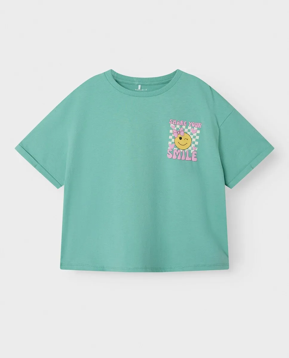 

Футболка для девочки с коротким рукавом name it, цвет Verde Agua