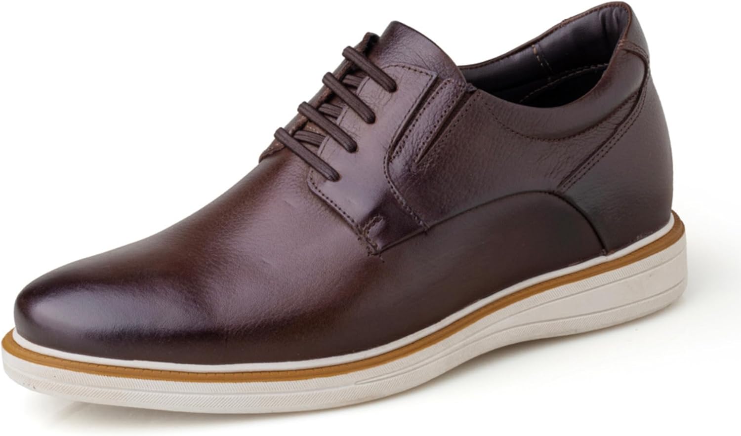 

Мужские невидимые кроссовки с подъемом Durin - увеличение роста на 8 см (8 см) - натуральная кожа Durin - формальный классический стиль Velzani, белый/коричневый