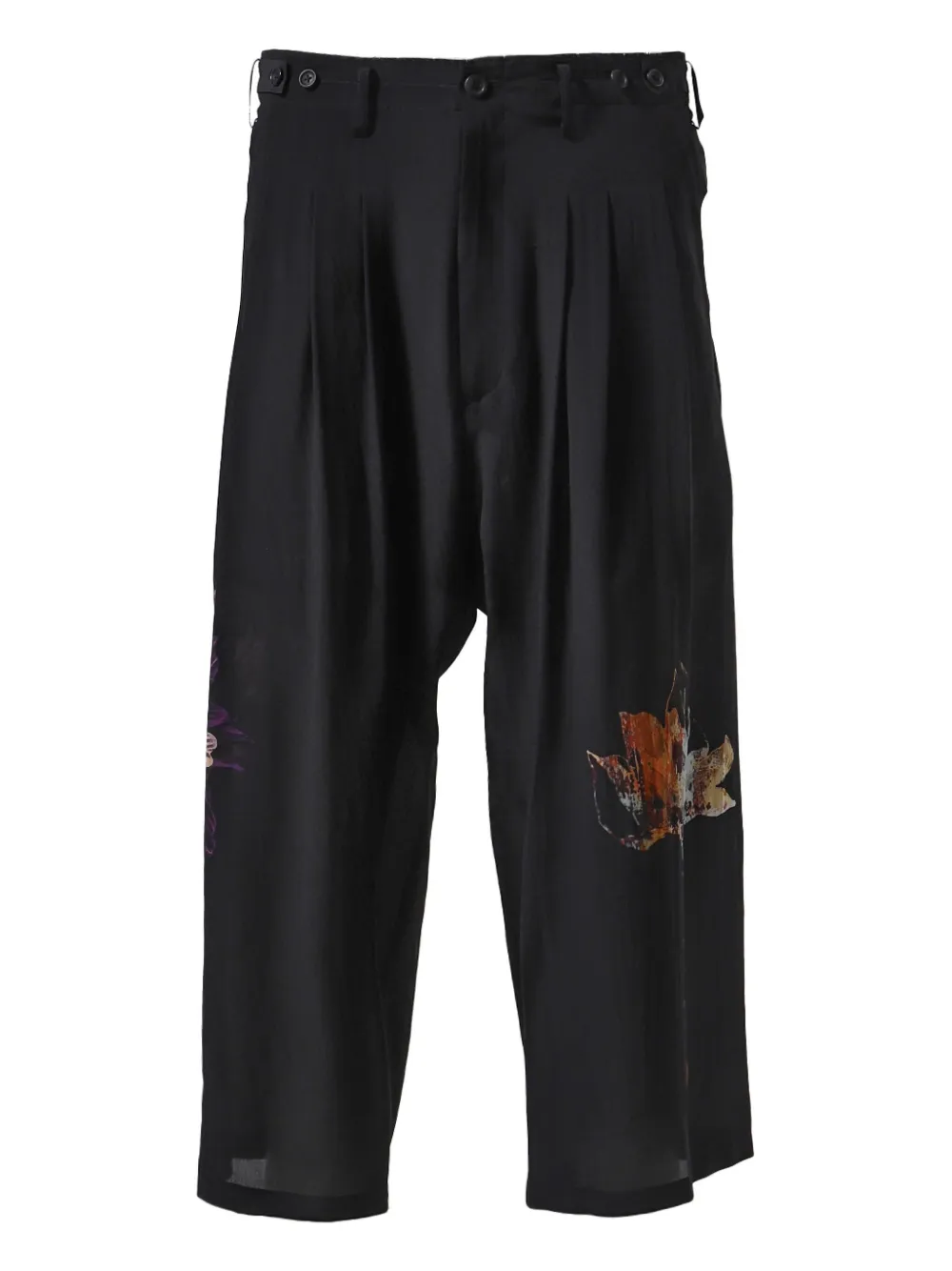 

Шелковые брюки широкого кроя Yohji Yamamoto, черный