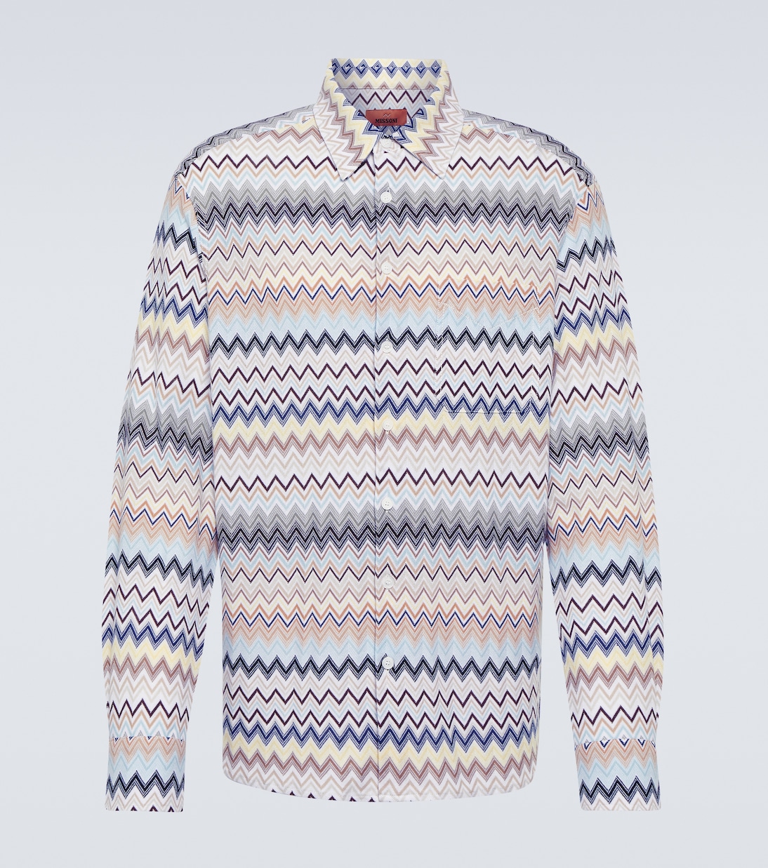 

Хлопковая рубашка с узором зигзаг Missoni, Multicolor White Tones