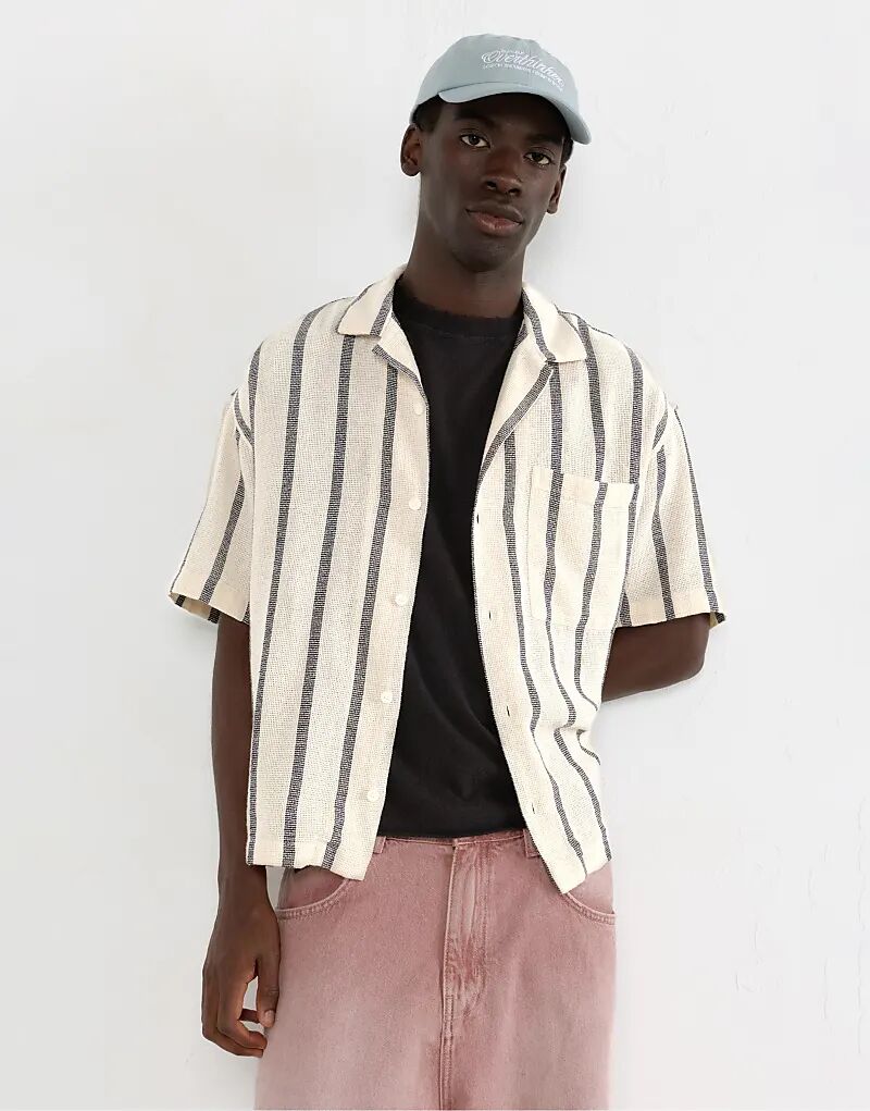 

Рубашка с короткими рукавами Pull&Bear Rustic в полоску