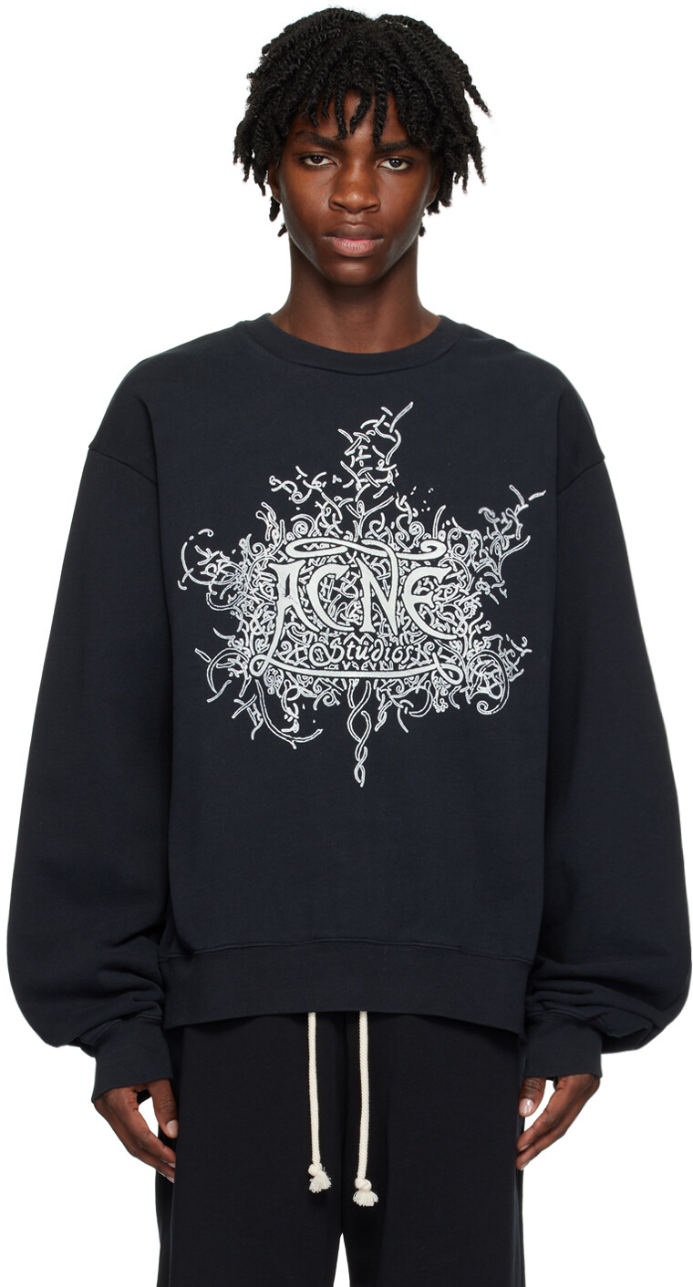 

Черный светящийся в темноте свитшот Faded Acne Studios