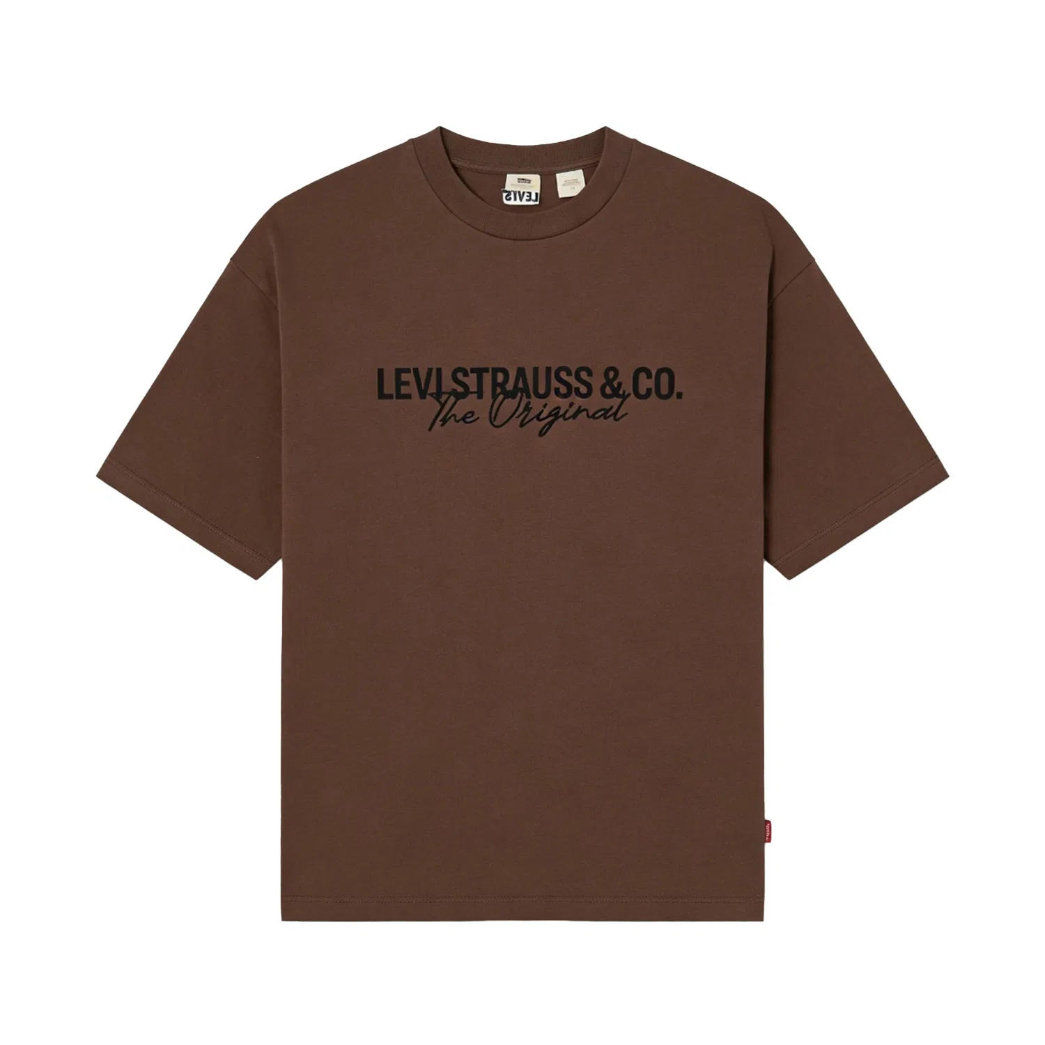 Футболка унисекс brown с круглым вырезом, средней посадки Levis