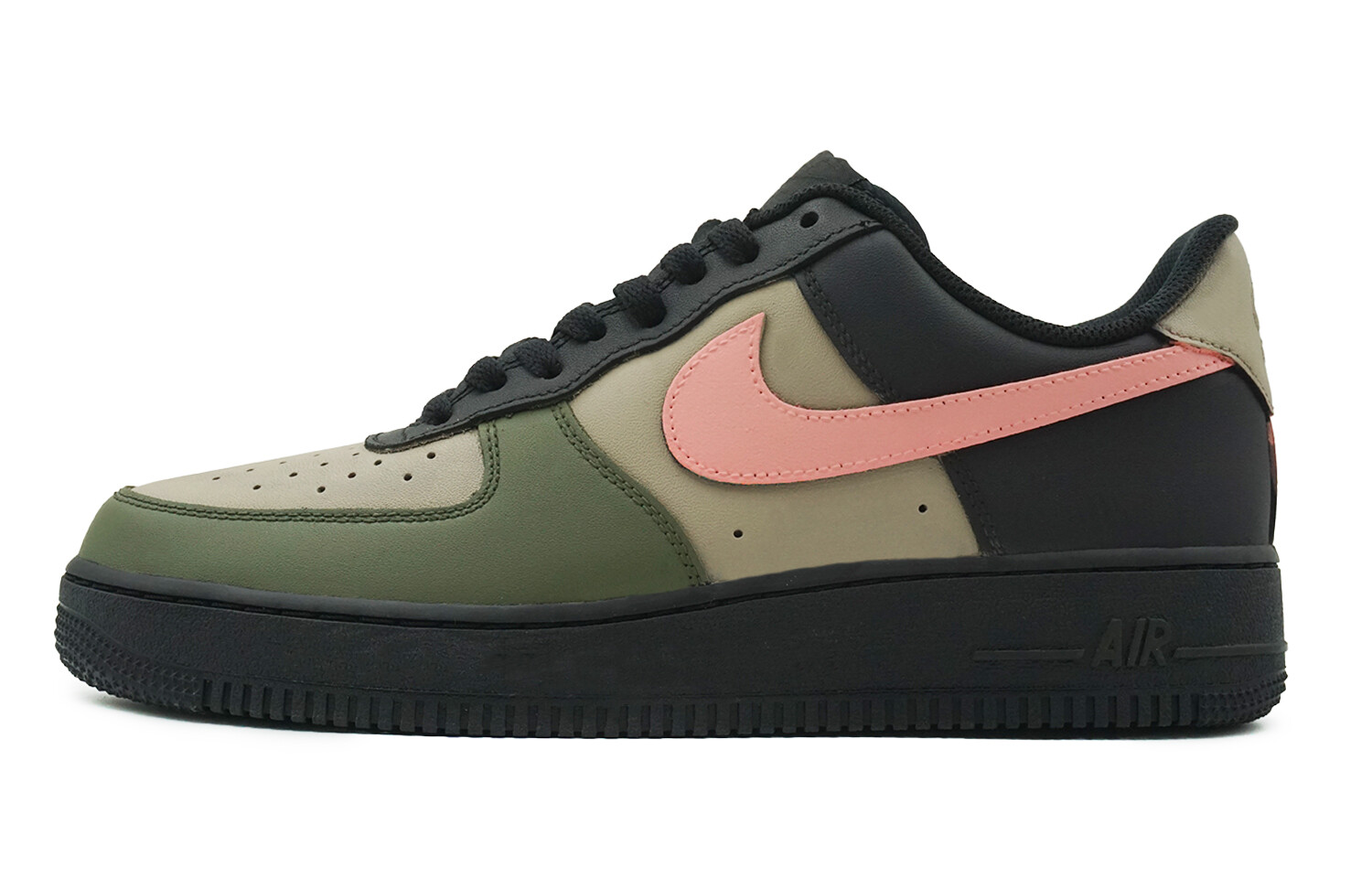 

Кроссовки Nike Air Force 1 Skateboarding Shoes Women's Low-top Green/black, хаки