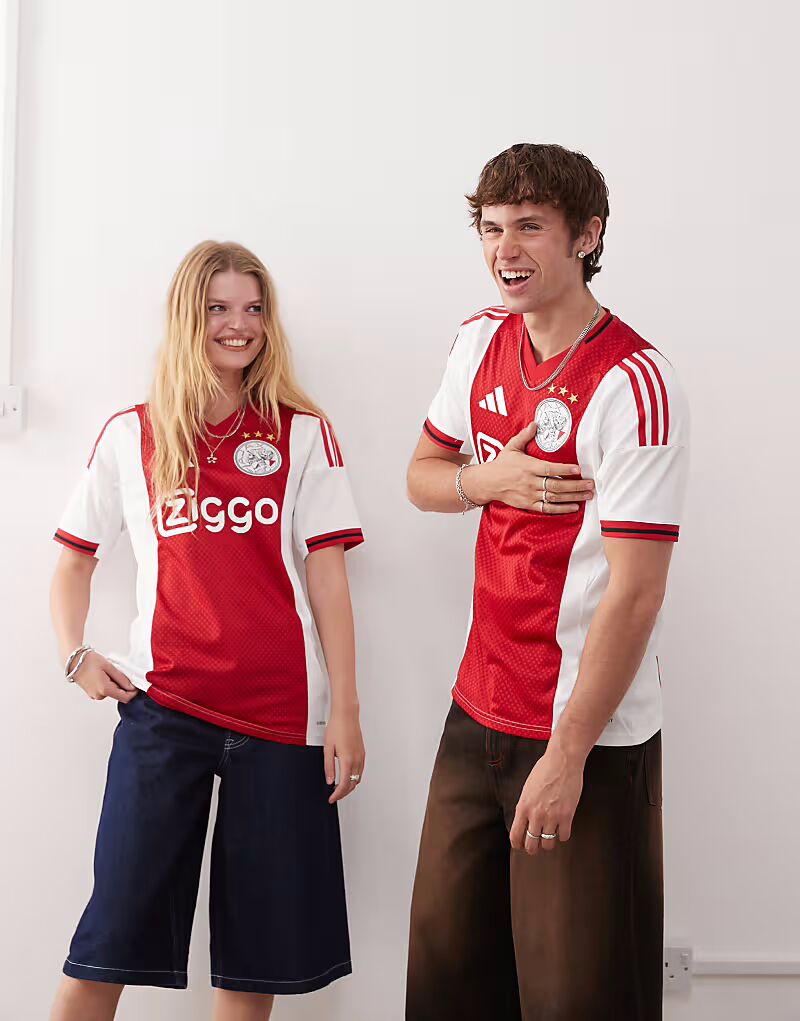 

Домашняя футболка Adidas Football Ajax 25/26 красного и белого цвета