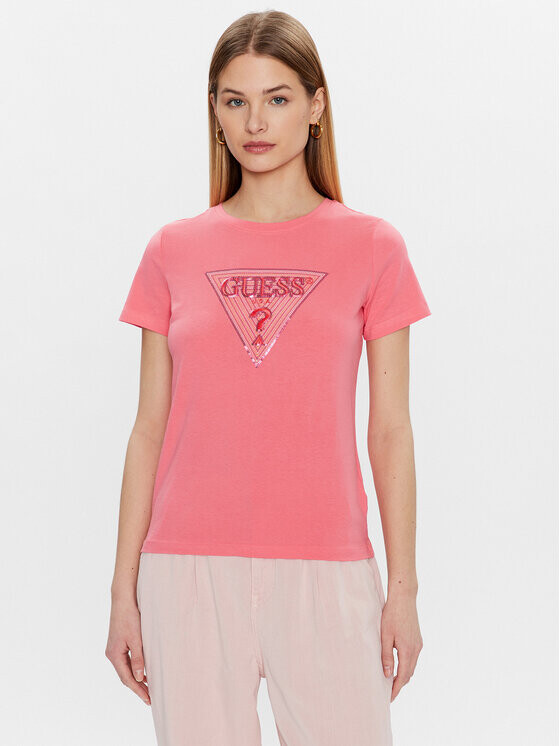 

Футболка узкого кроя Guess, розовый