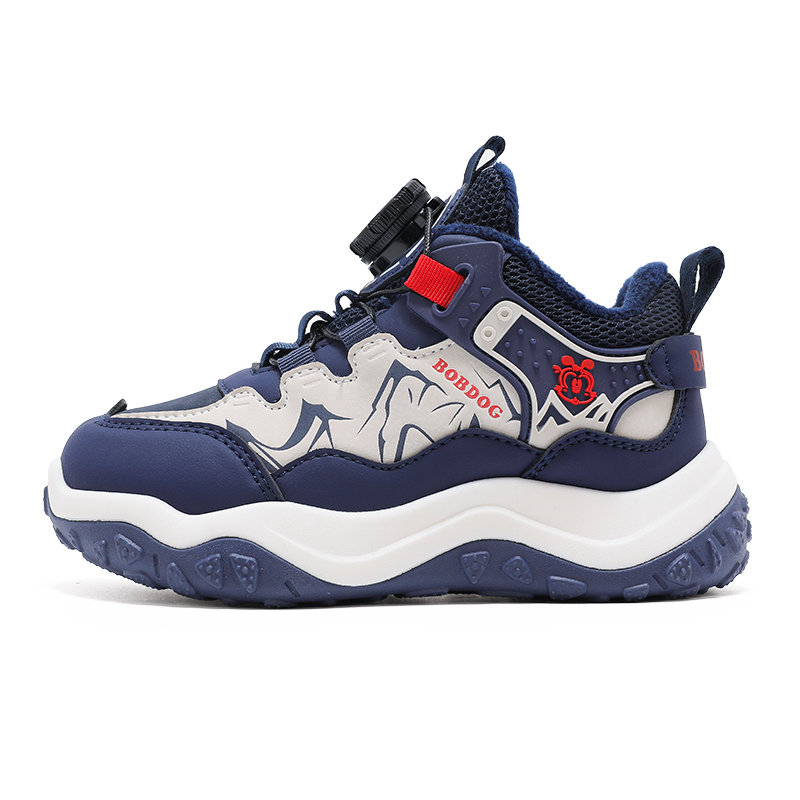 

Износостойкие, нескользящие, низкие детские кроссовки для повседневной жизни BOBDOG, темно-синий/бежевый