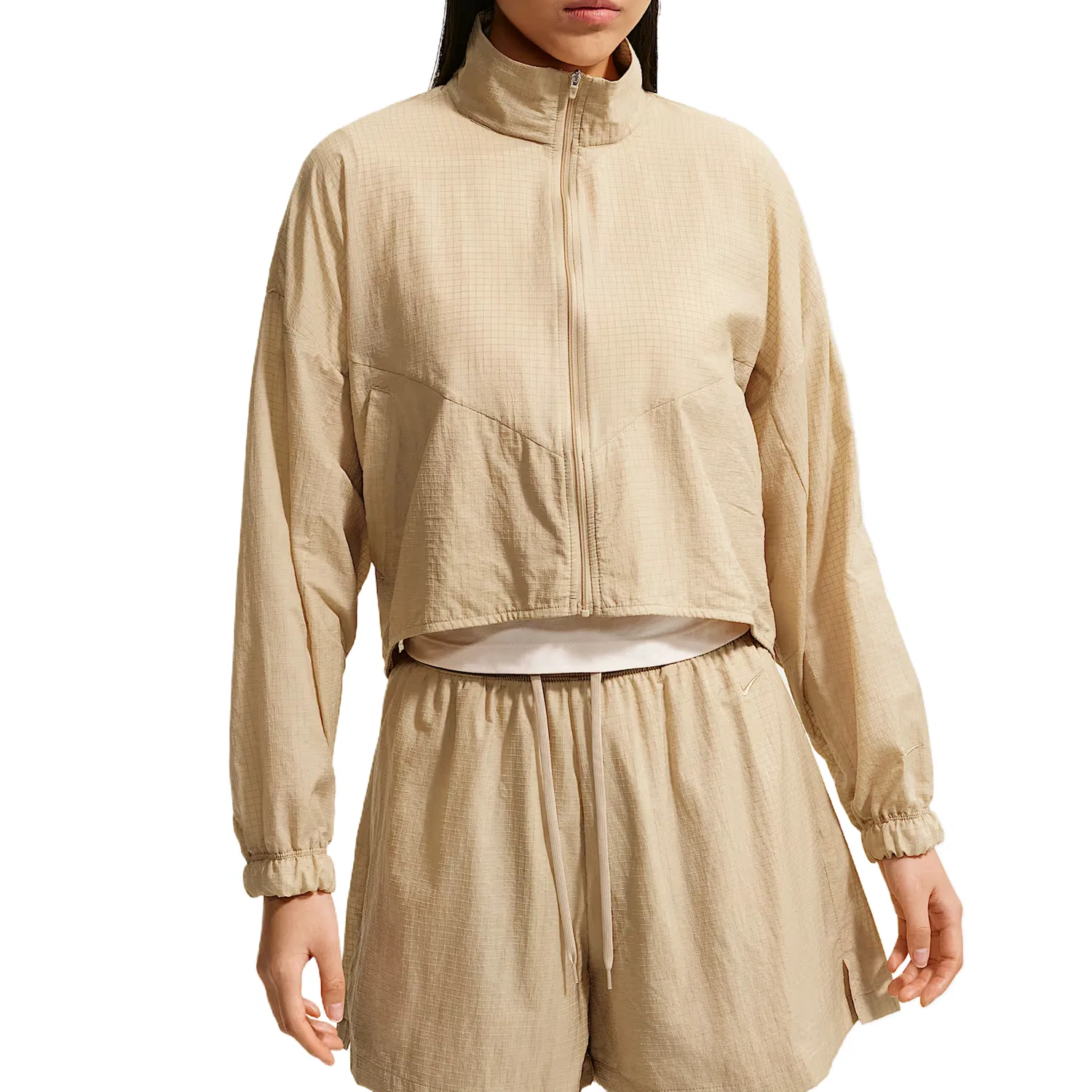 Куртка женская Flax/Flax, воротник-стойка, средняя посадка Nike