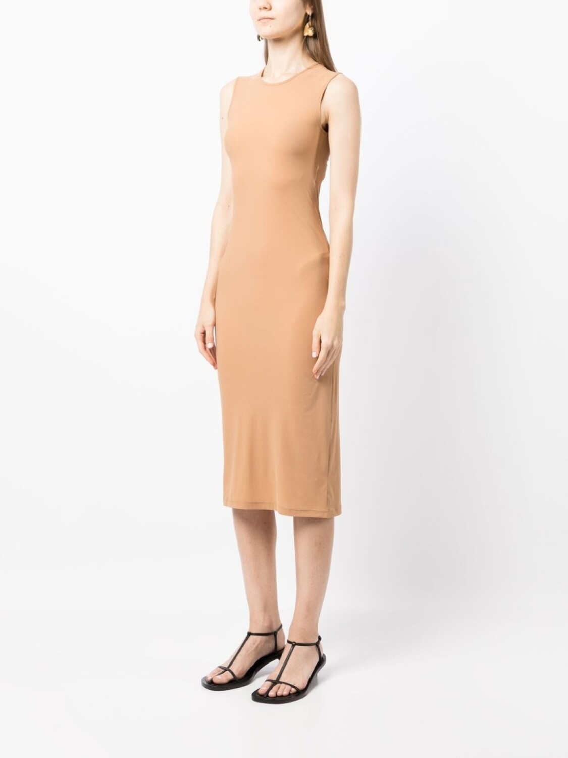 Платье макси без рукавов Jil Sander, нейтральный цвет — фото 3