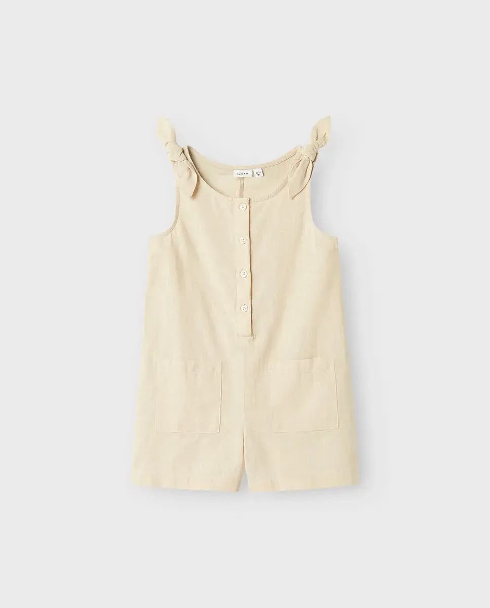 

Льняной комбинезон для девочки name it, бежевый