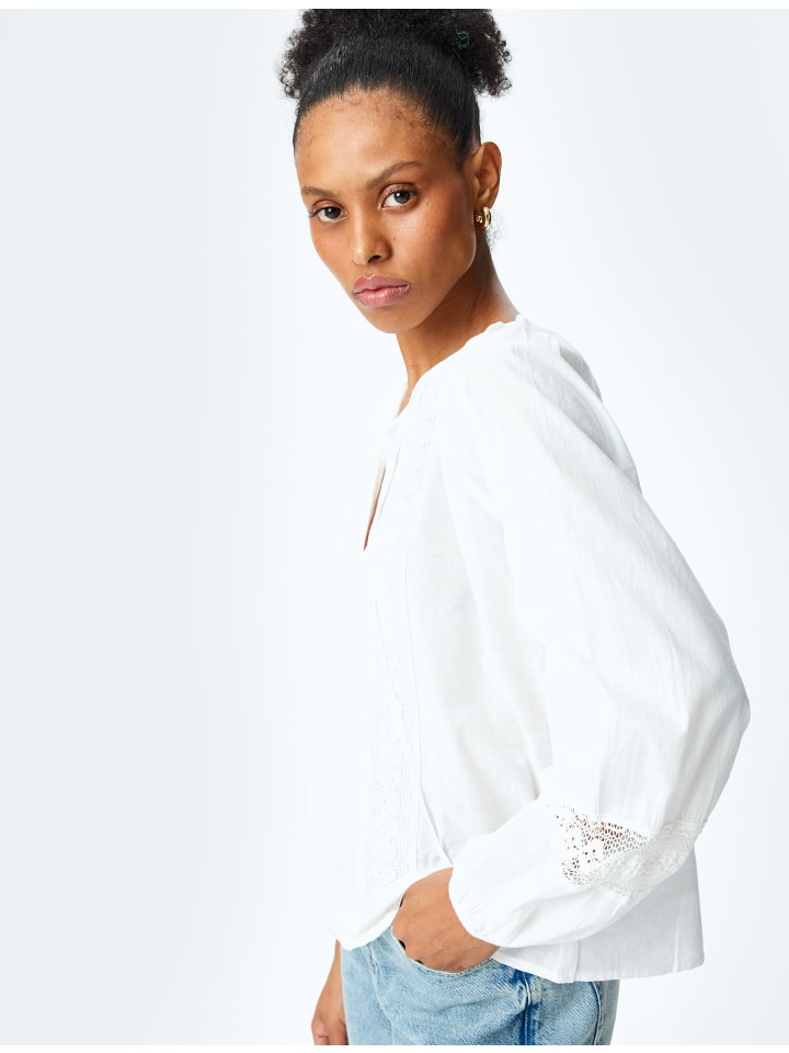 

KOTON Блузка с длинными рукавами белого цвета