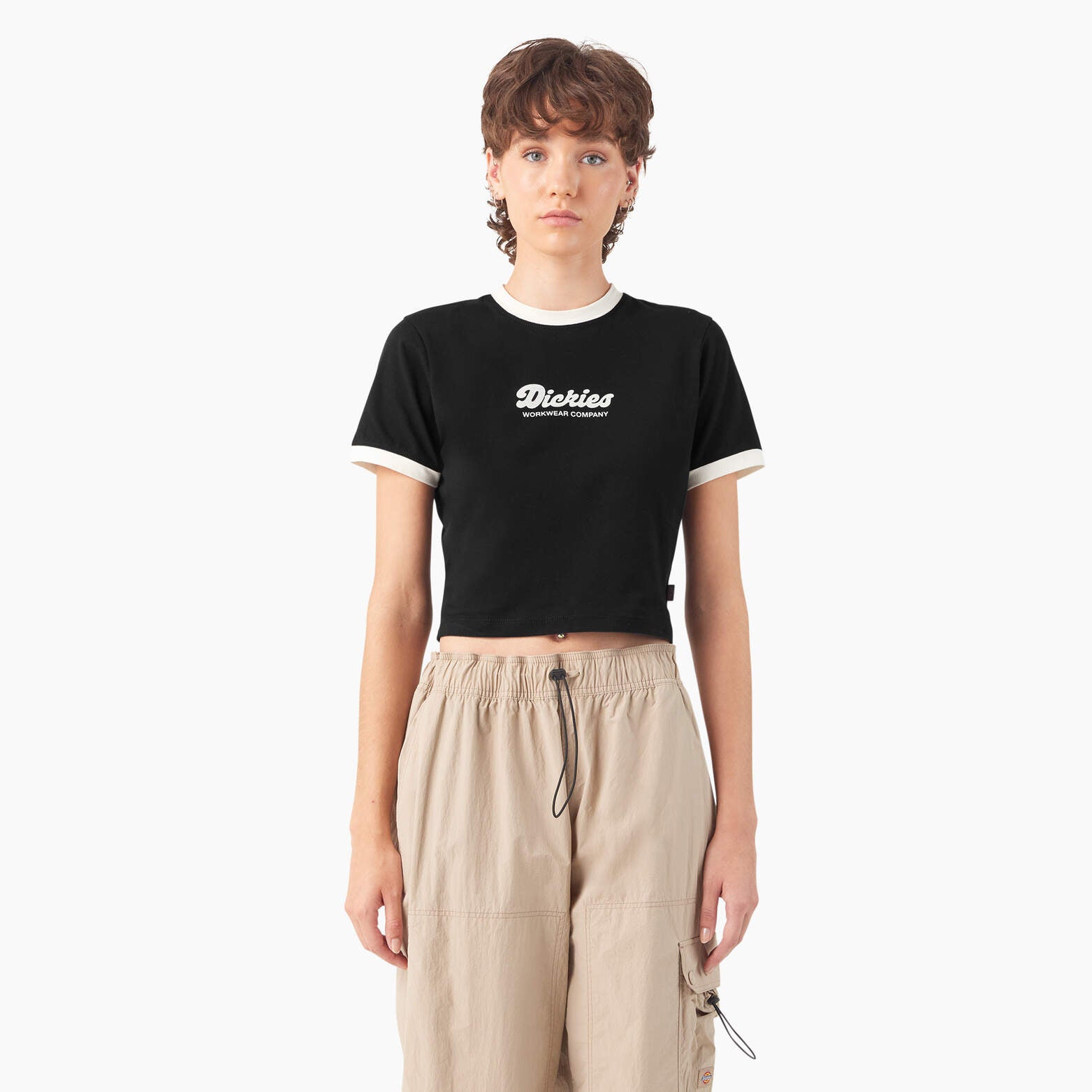 

Женская укороченная футболка Lewistown Ringer от Dickies, черный