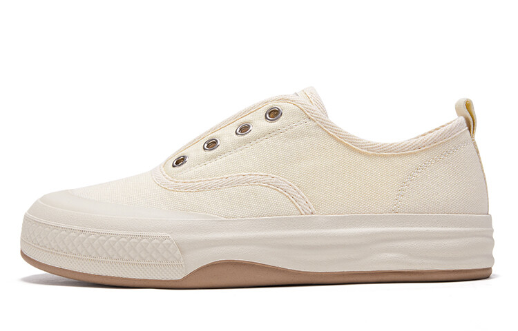 

Холщовые кеды женские низкие бежевый Feiyue
