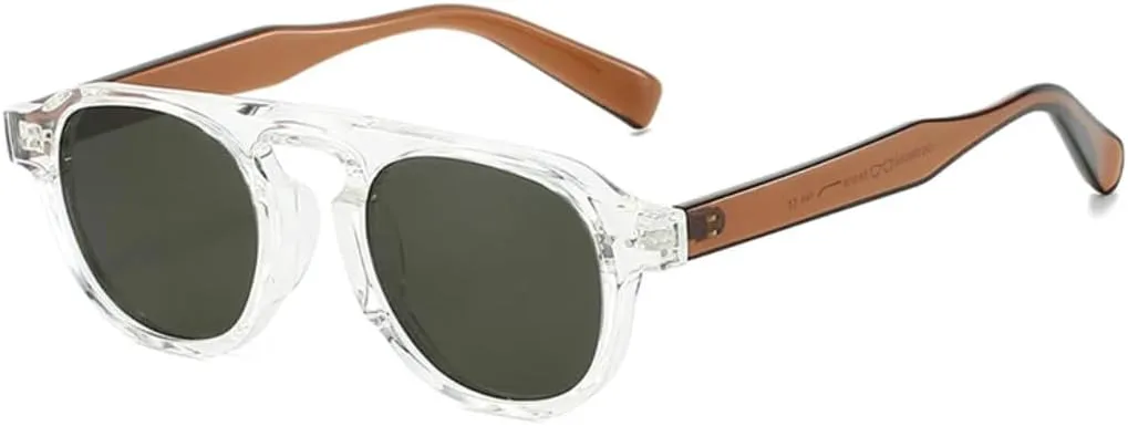 

Ретро квадратные женские солнцезащитные очки с заклепками, мужские панк-очки с градиентным переходом цвета, защита от УФ-излучения UV400 TVTBBVV, Clear Green Gray