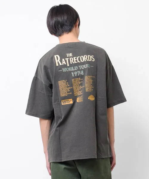 Детская футболка RAT RECORDS с принтом серого цвета