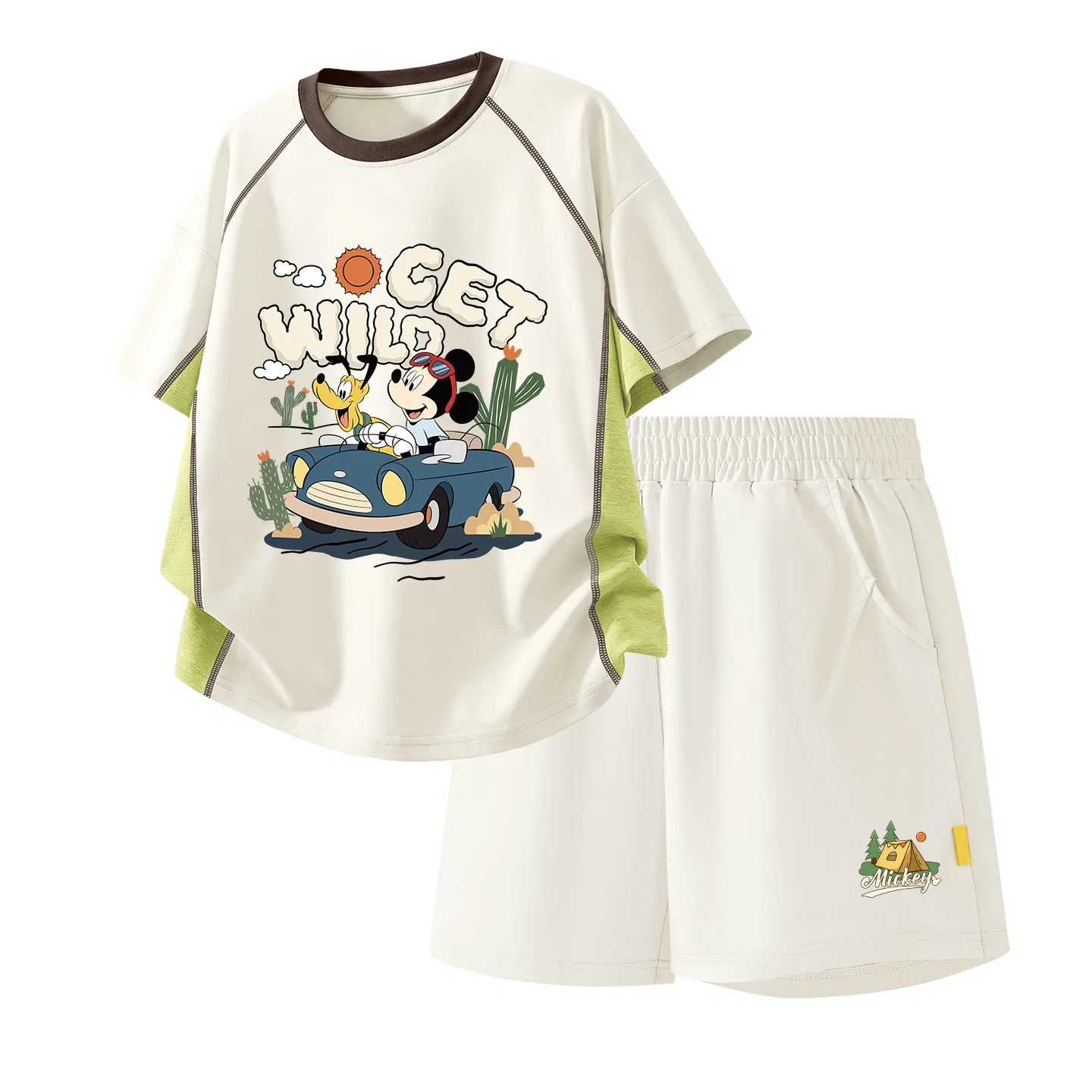 Детский спортивный костюм Casual Sportswear 2 Piece Set Disney, Di Three Leaf K Green+Di Three Leaf K_Bottom Right Mist White — фото 3