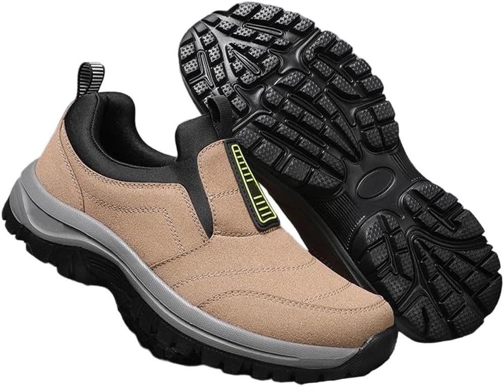 

Мужские слипоны на одинарной подошве, коричневые, для походов и прогулок, удобные спортивные шнурованные туфли Generic