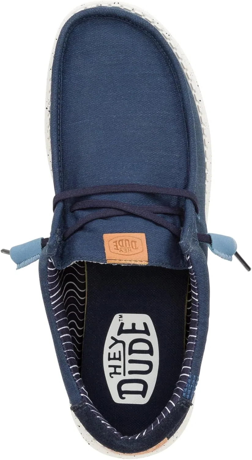Мужские слипоны Heydude Wally Elevated Basics в стиле мокасин, Navy-White — фото 4
