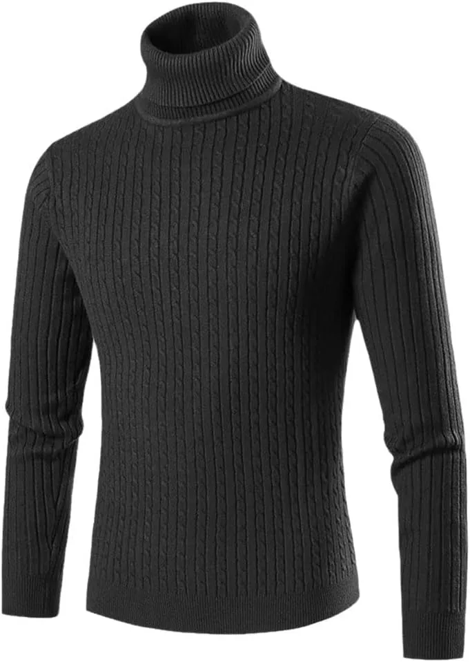 

Зимний свитер-водолазка Hamthuit для мужчин, Slim Fit, вязаный