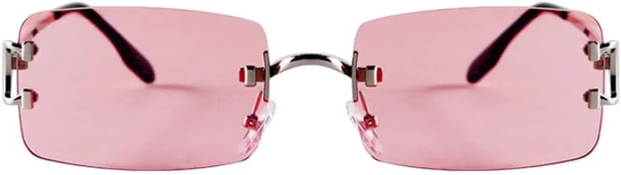 

Солнцезащитные очки в стиле ретро без оправы, прямоугольной формы, для женщин и мужчин. Винтажные солнцезащитные очки без оправы с рифленой поверхностью TYUVIVO, C4