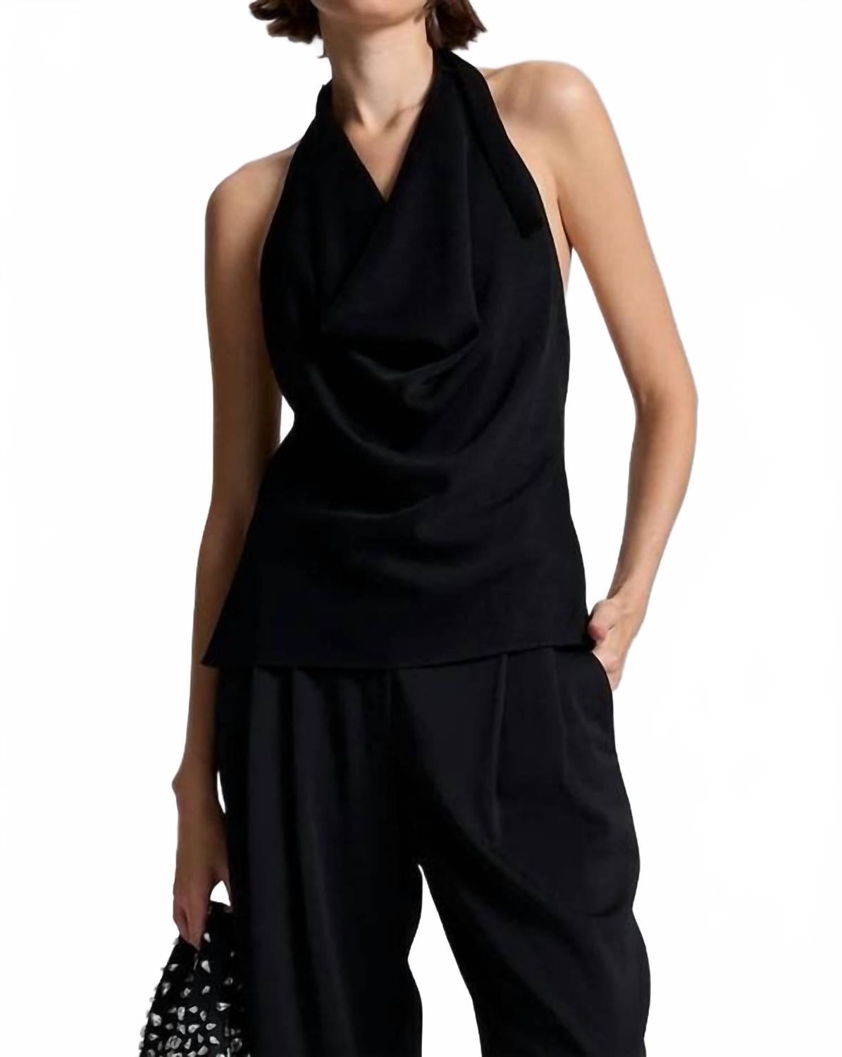 

Блузка Eliana Crepe Halter Top в черном цвете A.L.C., черный