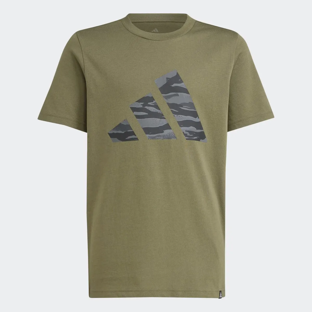 Детская футболка с камуфляжным принтом Adidas, зеленый — фото 4