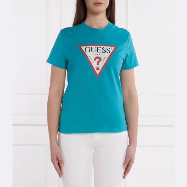 

Футболка классического кроя Guess, бирюзовый