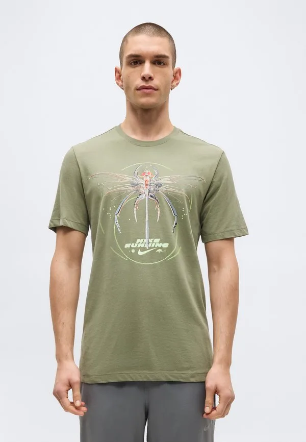 Футболка спортивная серебристо-зеленая Nike Performance, Silver-Coloured Sage