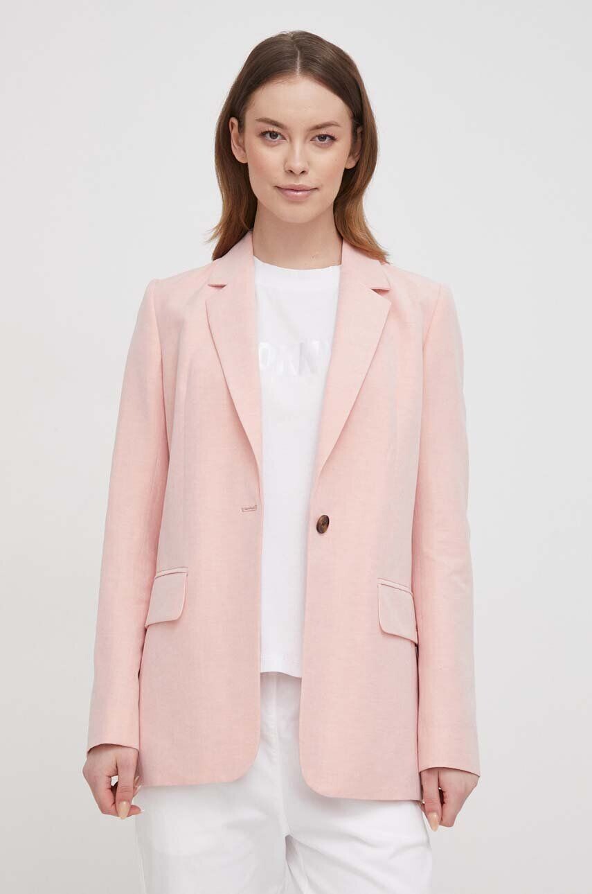 

Блейзер из смешанного льна Barbour, розовый
