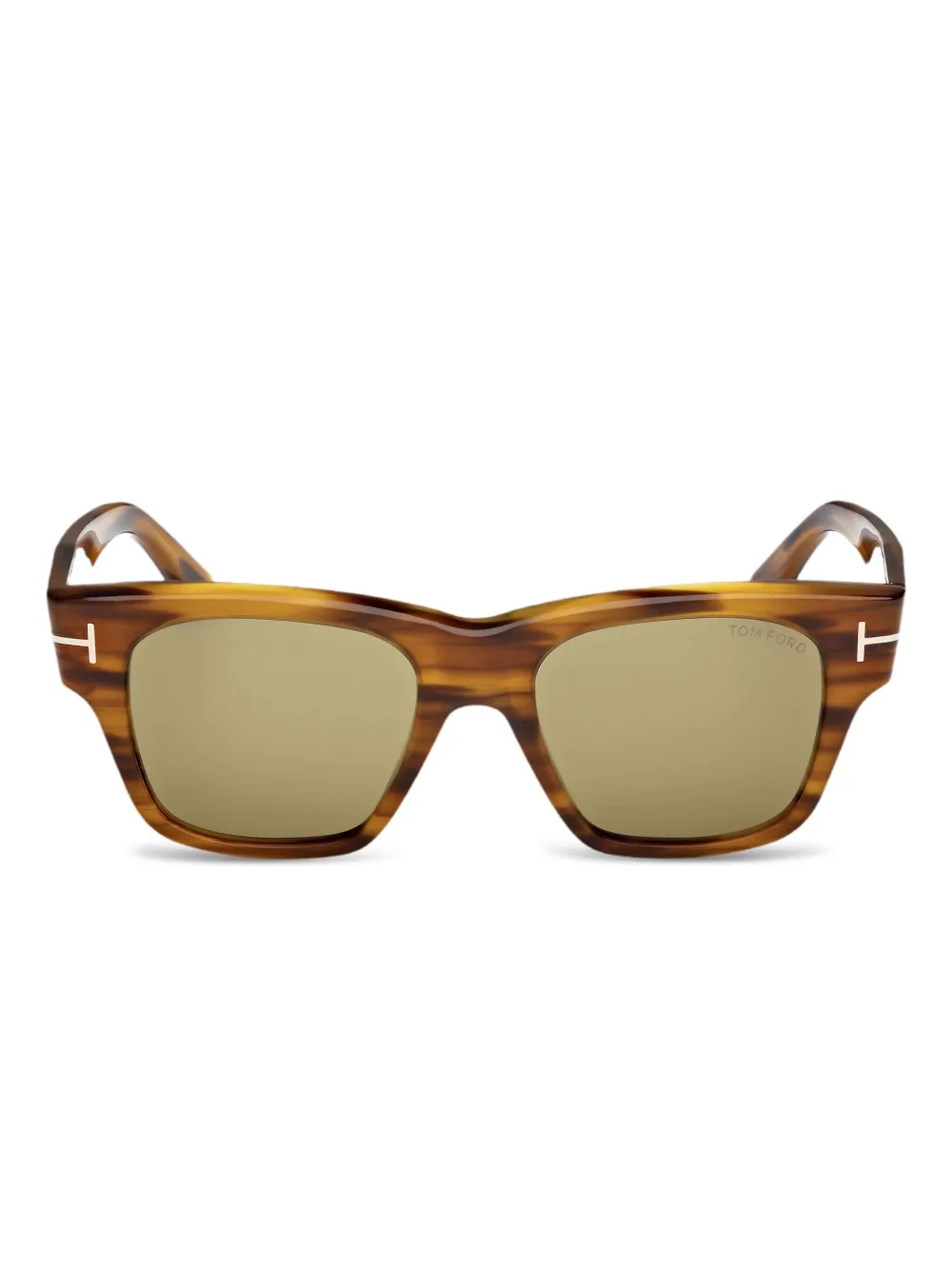 

Солнцезащитные очки в квадратной оправе черепаховой расцветки TOM FORD Eyewear, коричневый