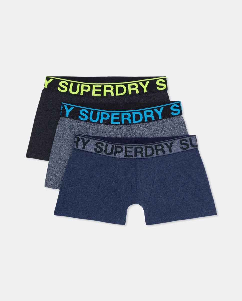 

Комплект из трех трусов из органического хлопка Superdry, синий