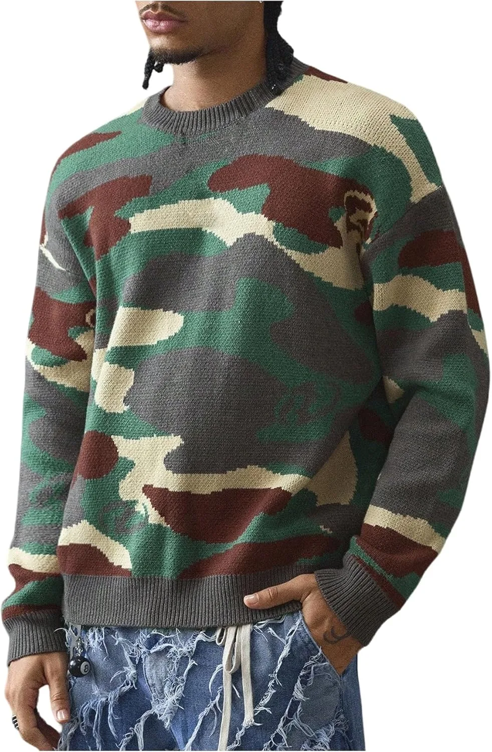 

Мужской свитер Camo с длинным рукавом WDIRARA