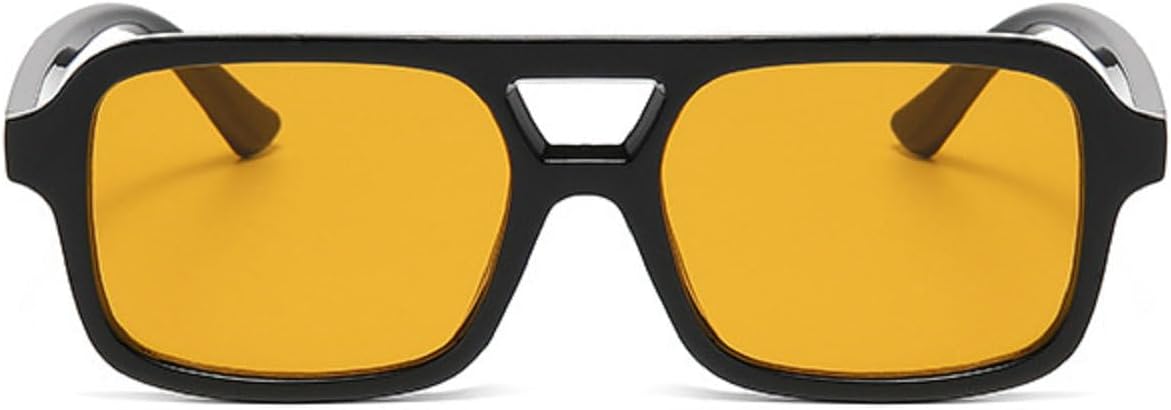 

Модные женские солнцезащитные очки с двойной перемычкой, ретро-очки с заклепками, мужские солнцезащитные очки с градиентным переходом, солнцезащитные очки UV400 5188 Melrose, Black Yellow