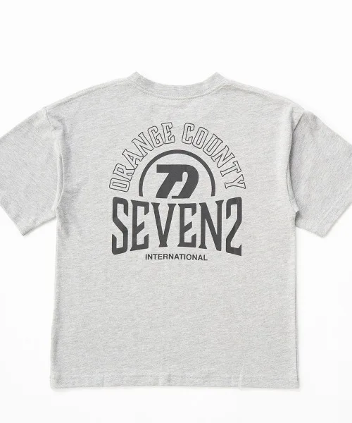 Детская футболка SEVEN2 с принтом на спине серая — фото 2