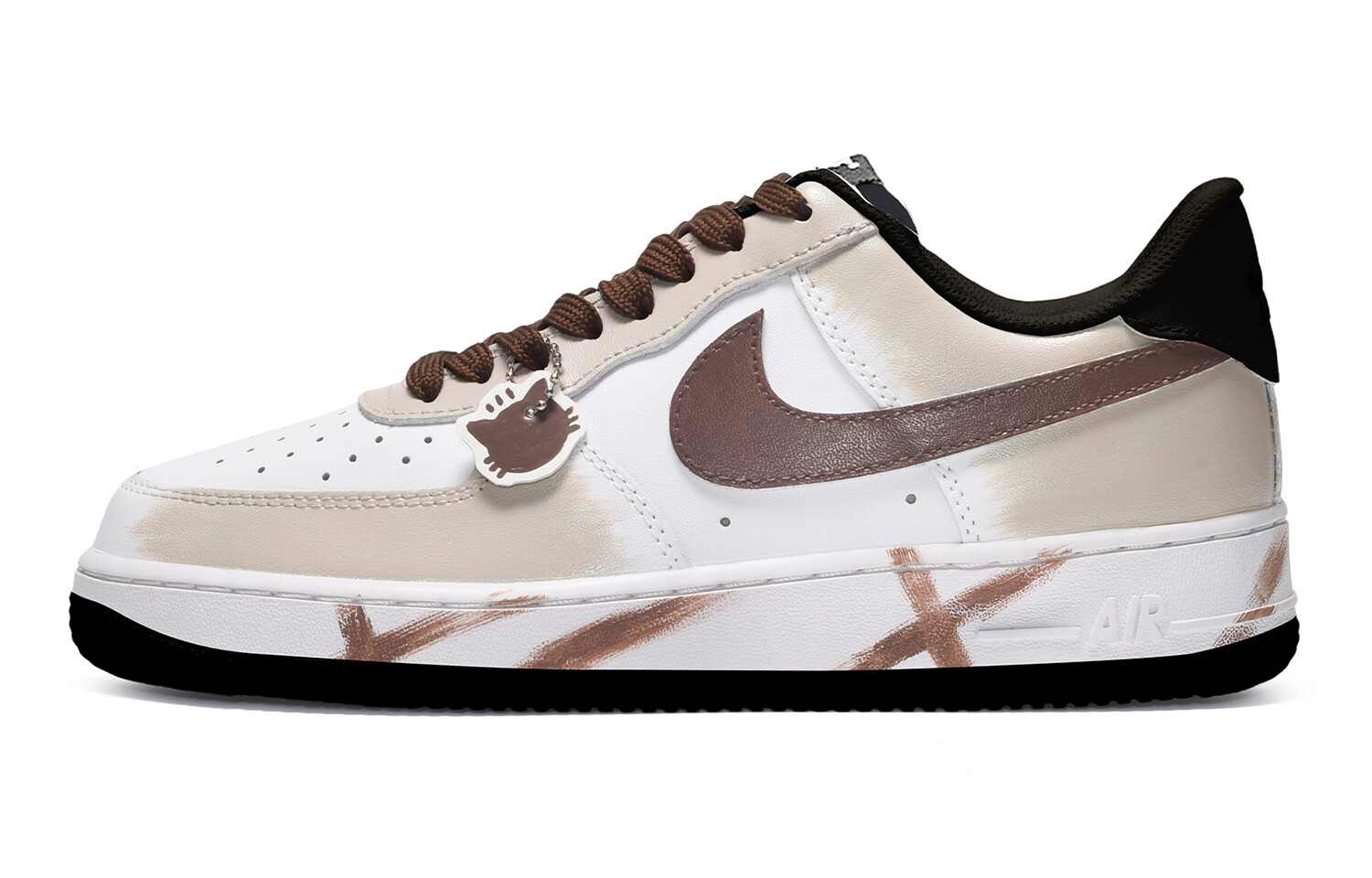 

Кроссовки Nike Air Force 1 Skateboard Shoes Women's Low-Top Black White Brown