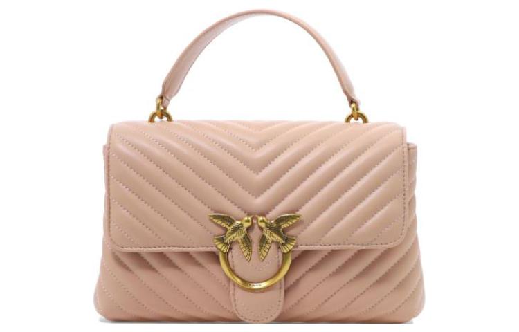 

Пуховая сумка из овчины, женская наплечная сумка, сумка через плечо розовая PINKO, Set (Bag+Dust Bag)