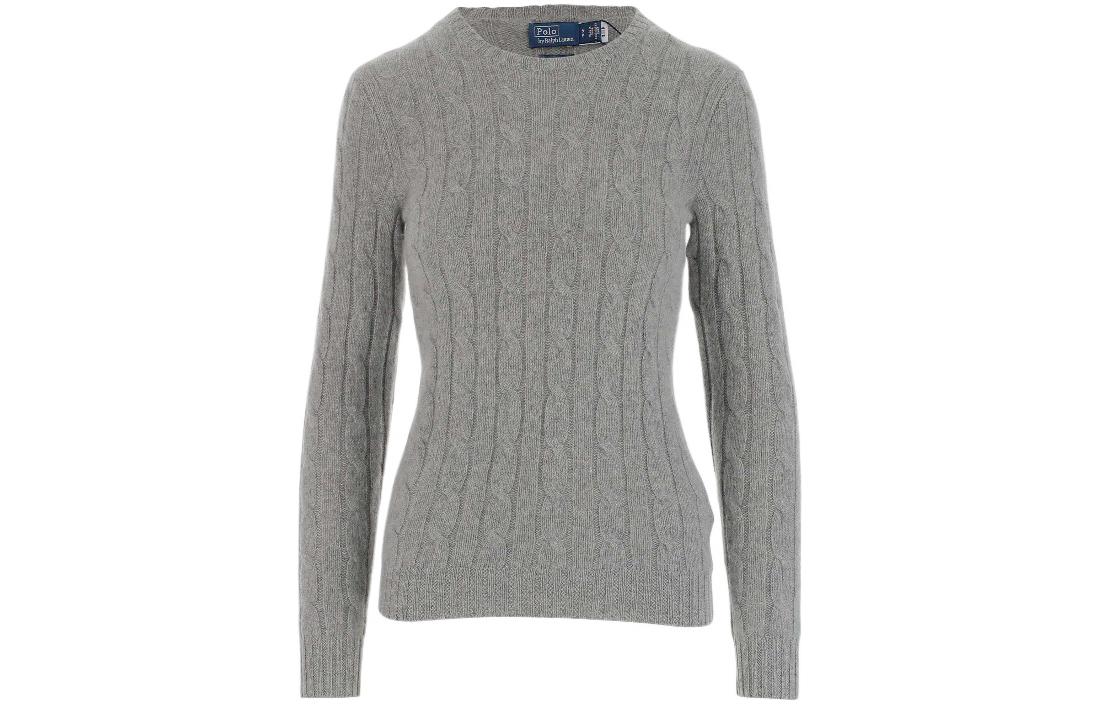 Polo Ralph Lauren Кашемировый классический джемпер Julianna с длинным рукавом Battalion Grey Heather — фото 3