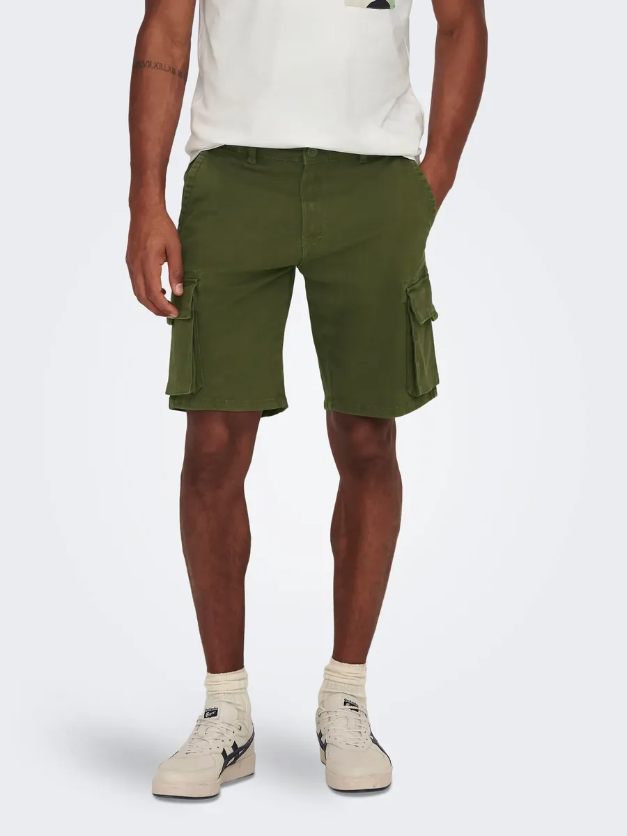 

Шорты карго ONLY & SONS "ONSNEXT CARGO 4564 SHORTS", оливковый