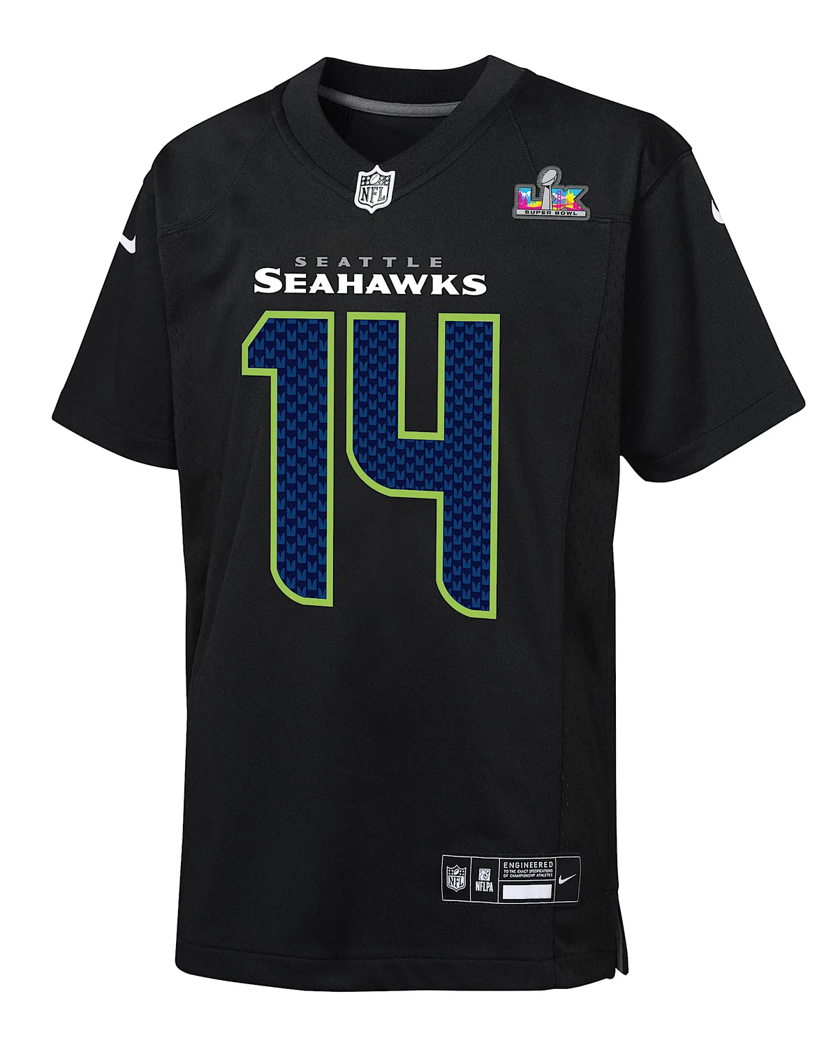 Детская большая игровая форма Nike NFL Sam Darnold Seattle Seahawks Super Bowl LX, Black