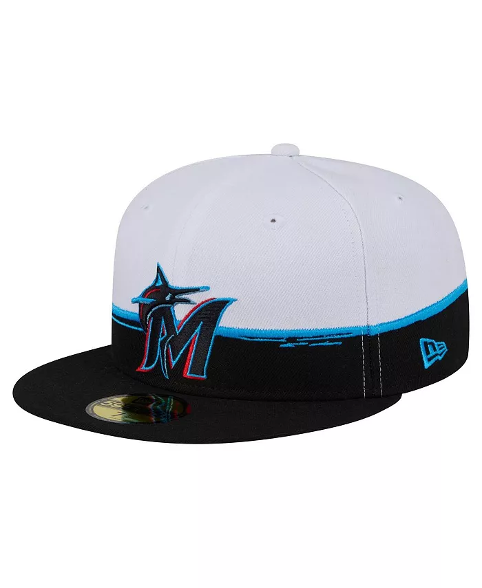 

Мужская черно-белая кепка Miami Marlins Paint Stroke 59FIFTY Fitted New Era