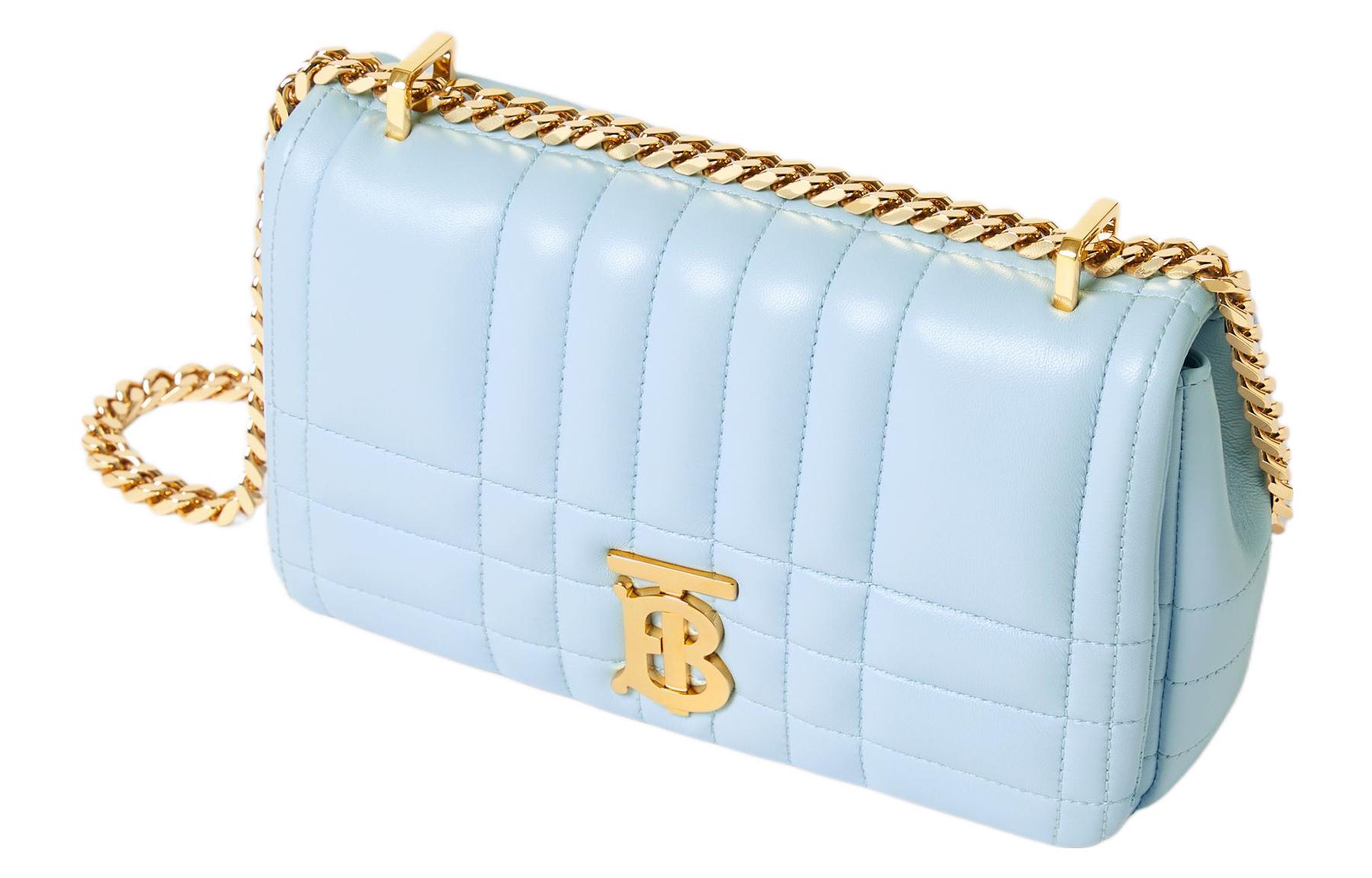 Сумка Burberry Lola из стёганой кожи, маленькая, бледно-голубая — фото 4