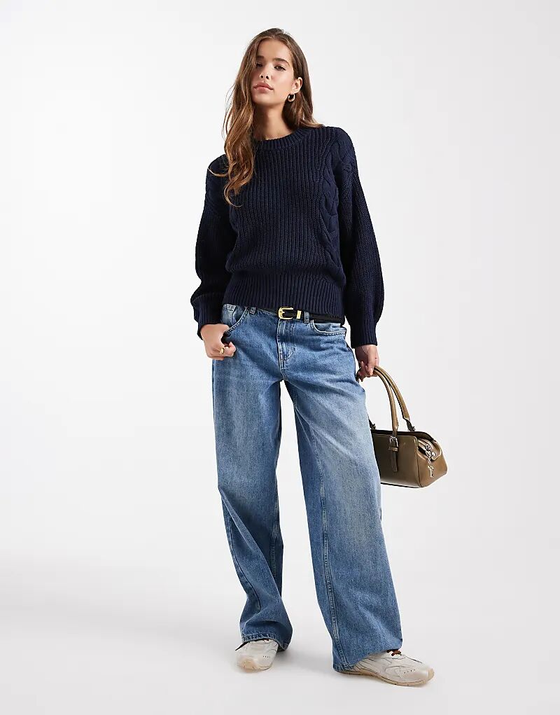 

Джемпер Mango Teen из толстой пряжи темно-синего цвета